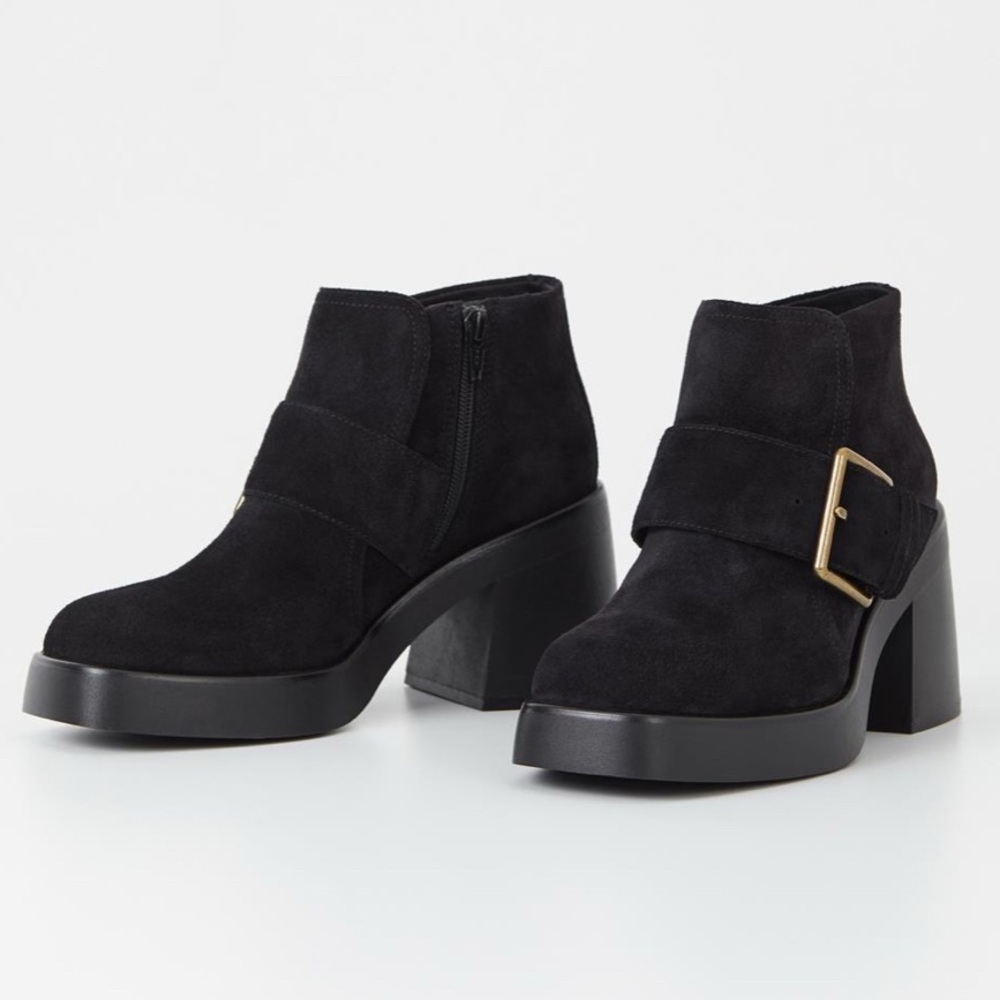 Vagabond Black Brooke Ankle Boots with Block Heel